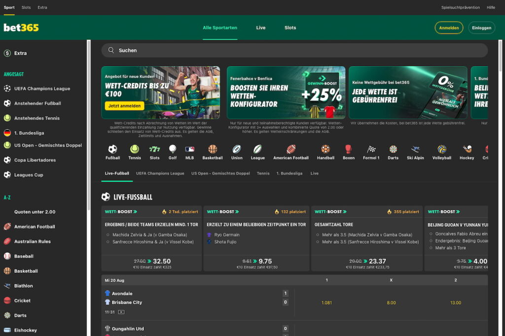 Der erste Blick auf bet365