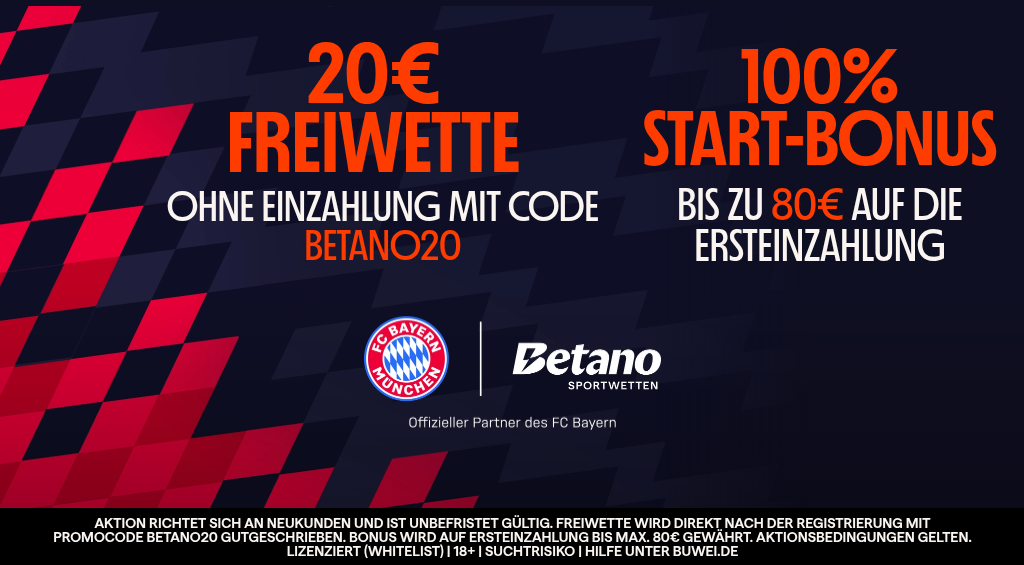 Betano Bonus mit Code BETANO20
