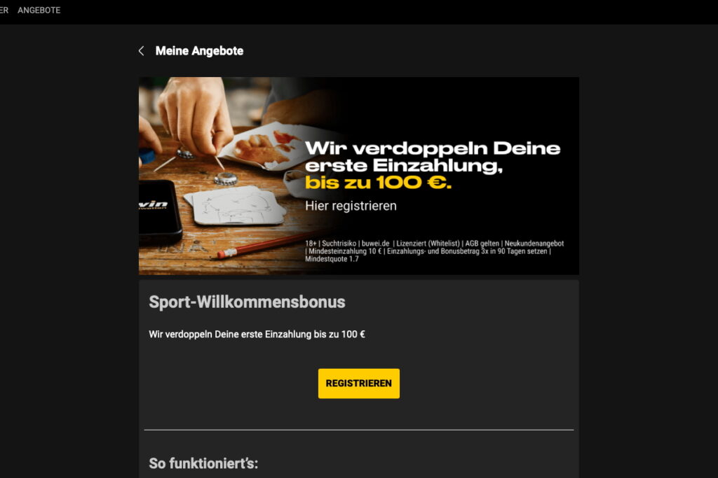 Der Bonus bei bwin