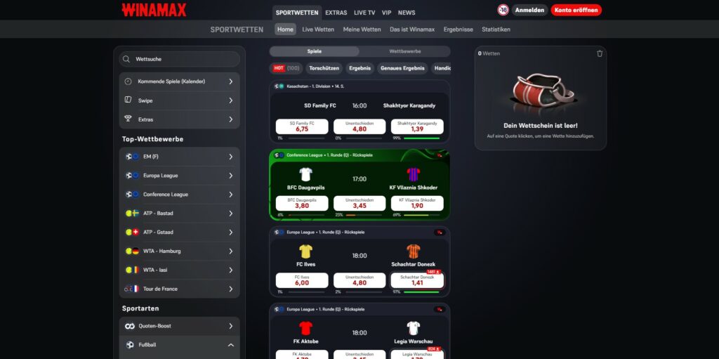 Fußball Wetten bei Winamax