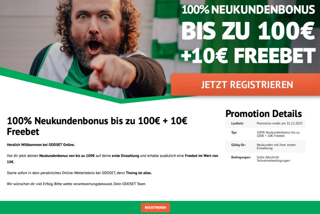 Willkommensbonus bei ODDSET