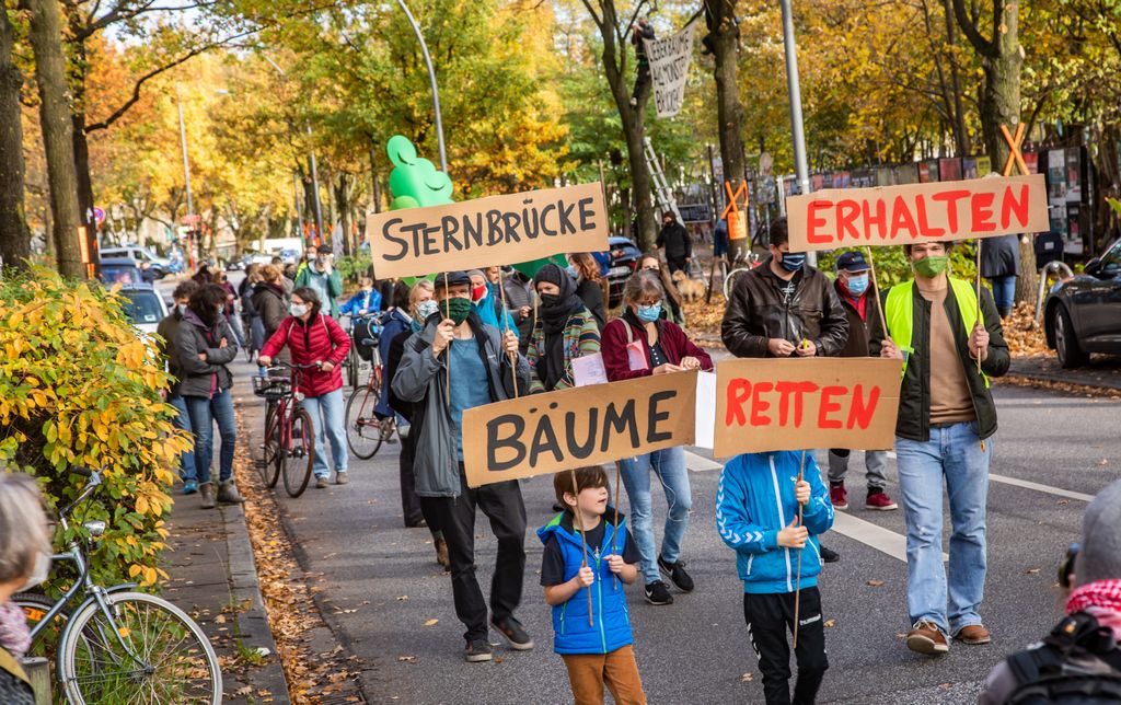 Demo gegen die Sternbrücken-Erneuerung Anfang November 2020.