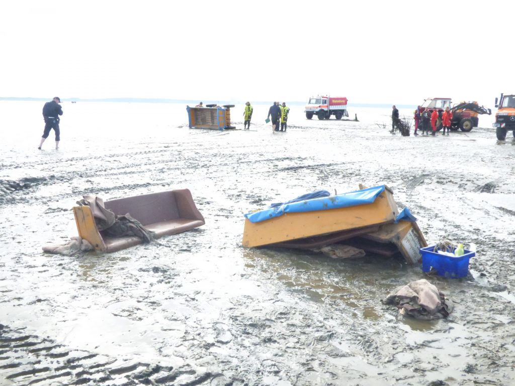 Unfall mit Kutschwagen im Wattenmeer