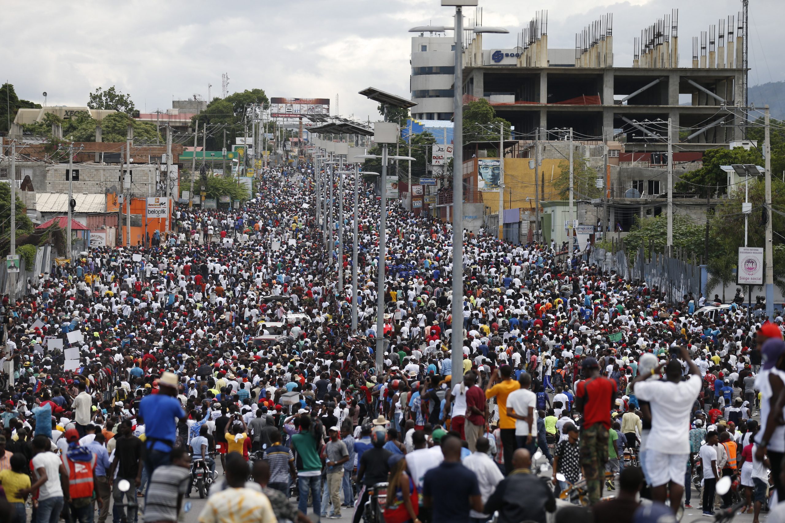 Ein Protest-Zug auf Haiti gegen die Regierung von Jovenel Moïse.