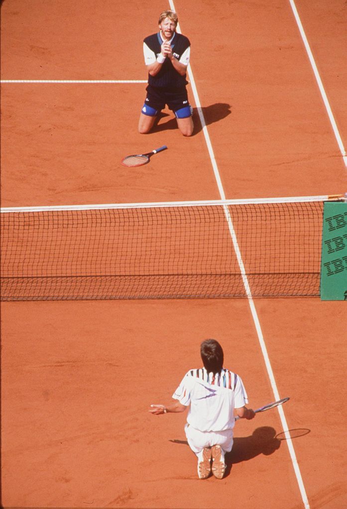 Boris Becker fleht Michael Stich 1992 um Gnade an. Der Elmshorner war im Halbfinale zu gut für Becker.