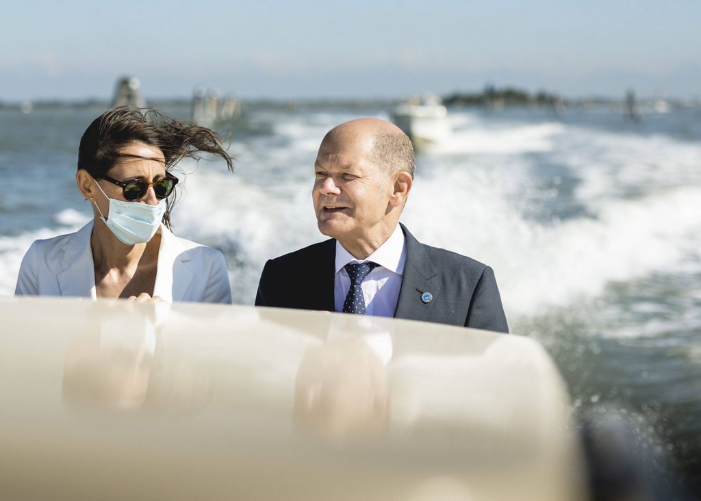 Scholz am Rande des G20-Gipfels in Venedig
