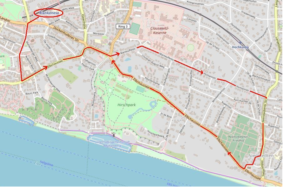 Eine Karte zeigt die geplante Route der Demonstranten.