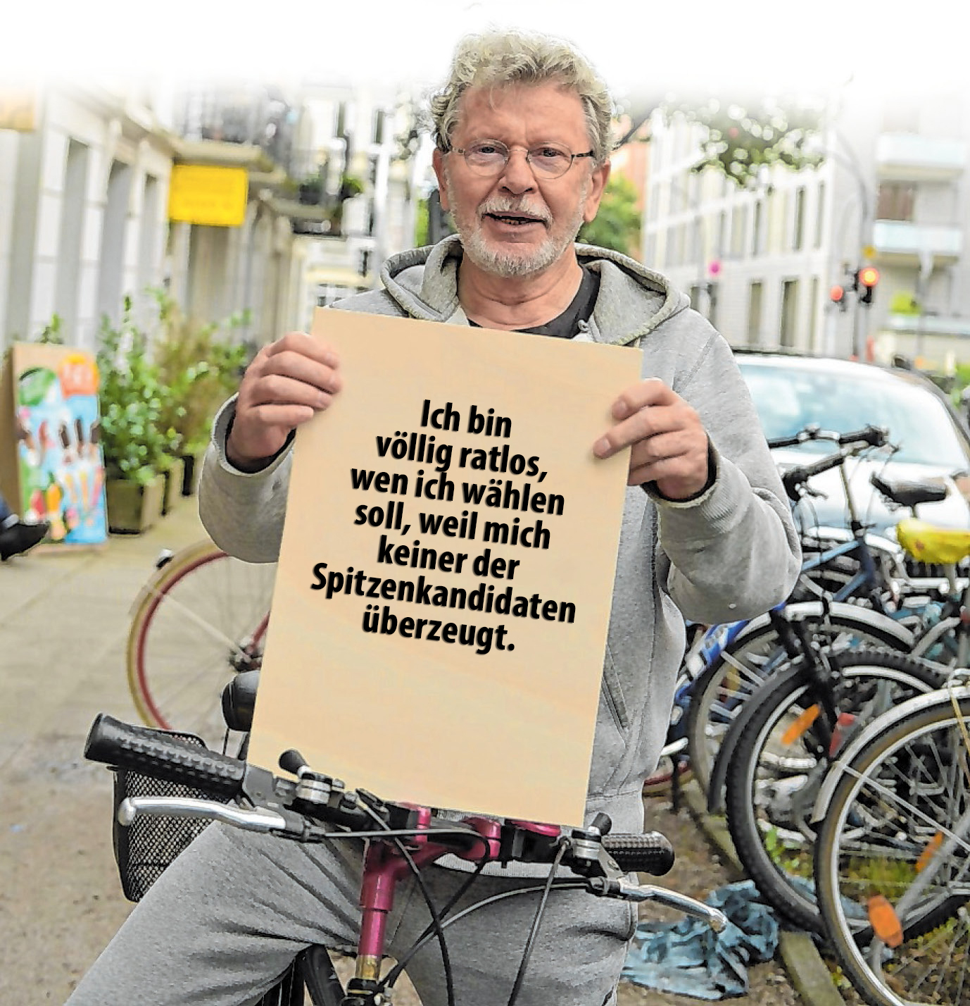 Der 75-jährige Helmut Schott von der Uhlenhorst fährt gerne Fahrrad.