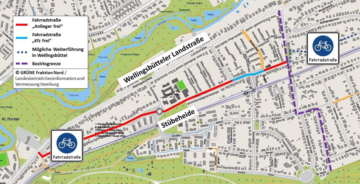 Die Pläne für die Fahrradstraße in der Stübeheide.