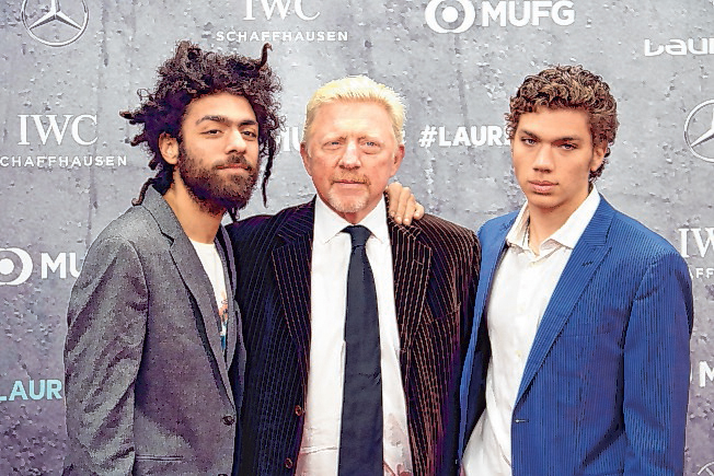 Männer-Trio: Auch mit Papa Boris haben die Becker-Jungs eine gute Beziehung.