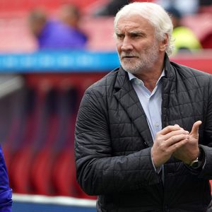 Rudi Völler im Stadion von Bayer Leverkusen